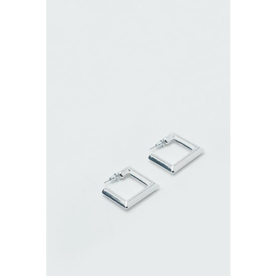 NastyGal Sterling Silver Square Hoop Earrings For Female - Image 4