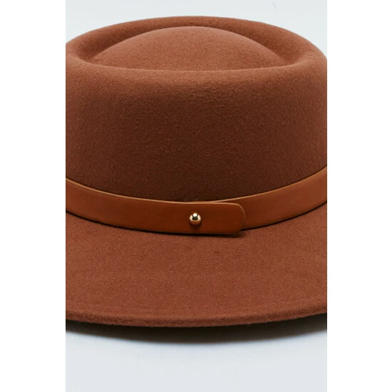 NastyGal Faux Leather Trim Fedora Hat For Female - Image 4
