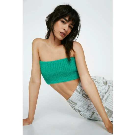 NastyGal Cosy Knitted Bandeau Top For Female