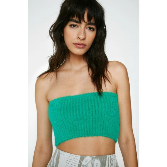 NastyGal Cosy Knitted Bandeau Top For Female - Image 3