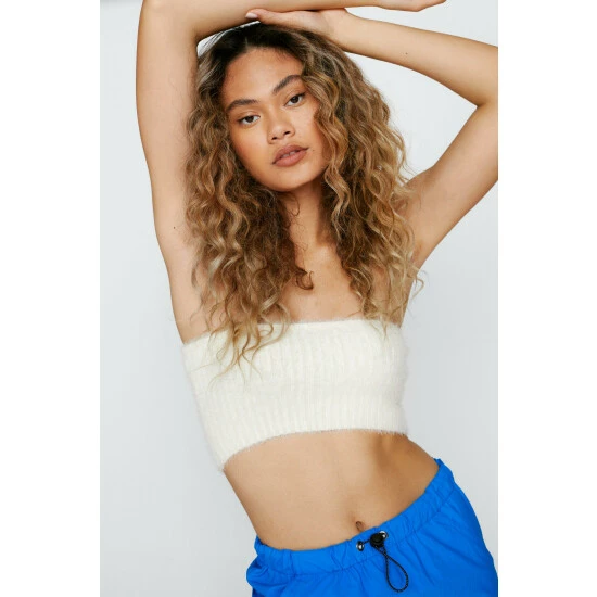 NastyGal Cosy Knitted Bandeau Top For Female - Image 6