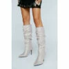 NastyGal Diamante Slouchy Boots For Female