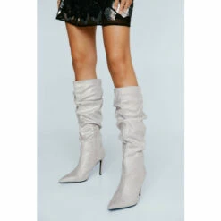 NastyGal Diamante Slouchy Boots For Female