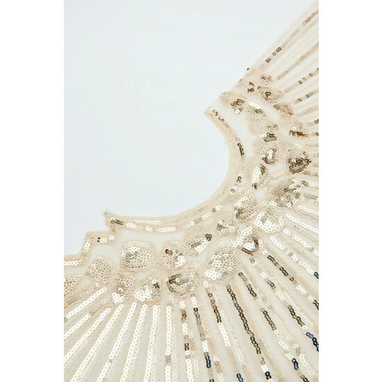 NastyGal Sequin Embellished Fringed Shawl For Female - Image 3