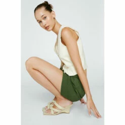 NastyGal Leather Padded Twist Strap Wedges For Female