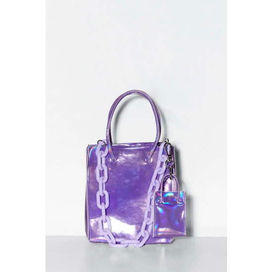 NastyGal Chunky Chain Mini Duo Bag For Female - Image 3