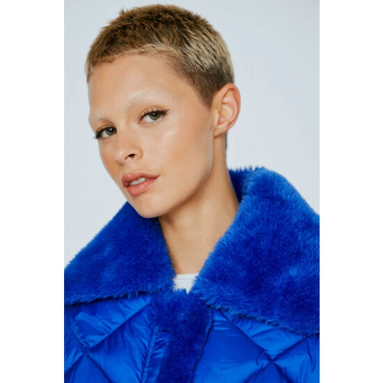 NastyGal Teddy Trim Quilted Puffer Jacket For Female - Image 3