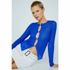 NastyGal Premium Button Front Sheer Cardigan For Female