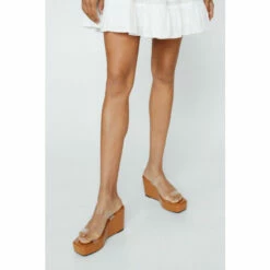 NastyGal Jelly Strap Platform Wedge Sandals For Female