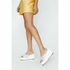NastyGal Jelly Strap Platform Wedge Sandals For Female