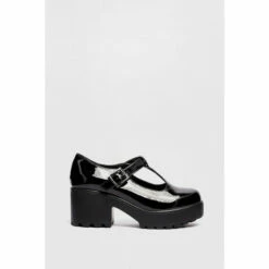 NastyGal Sweet Mary Jane Patent Chunky T-Bar Shoes For Female