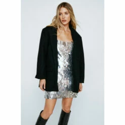 NastyGal Premium Wool Oversized Blazer Coat For Female
