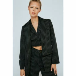 NastyGal Tailored Pinstripe Single Breasted Blazer For Female