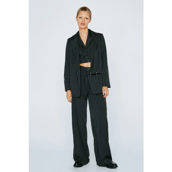 NastyGal Tailored Pinstripe Single Breasted Blazer For Female - Image 2