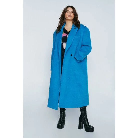 NastyGal Plus Premium Wool Brushed Coat For Female - Image 2