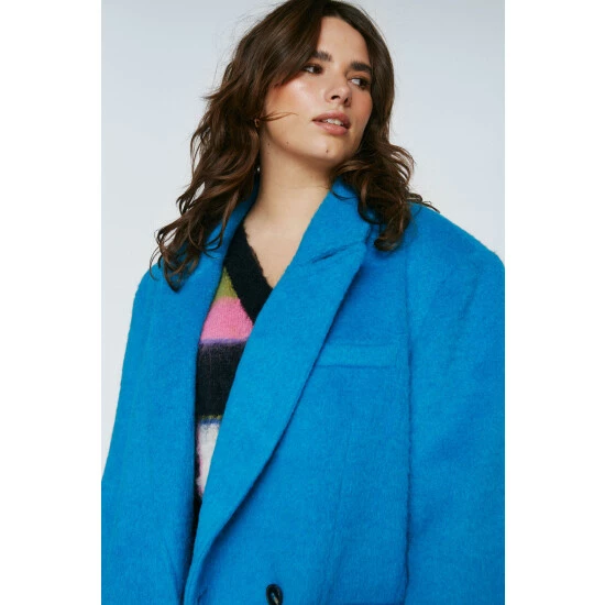 NastyGal Plus Premium Wool Brushed Coat For Female - Image 3