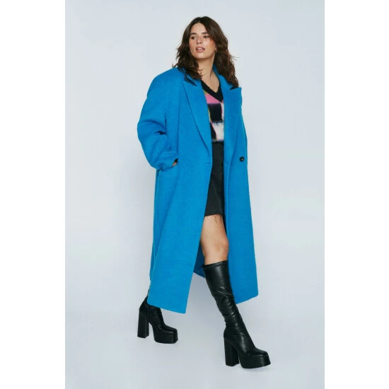 NastyGal Plus Premium Wool Brushed Coat For Female - Image 5