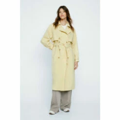 NastyGal Twill Double Breasted Trench Coat For Female