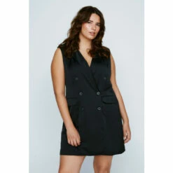 NastyGal Plus Tailored Waistcoat Mini Dress For Female