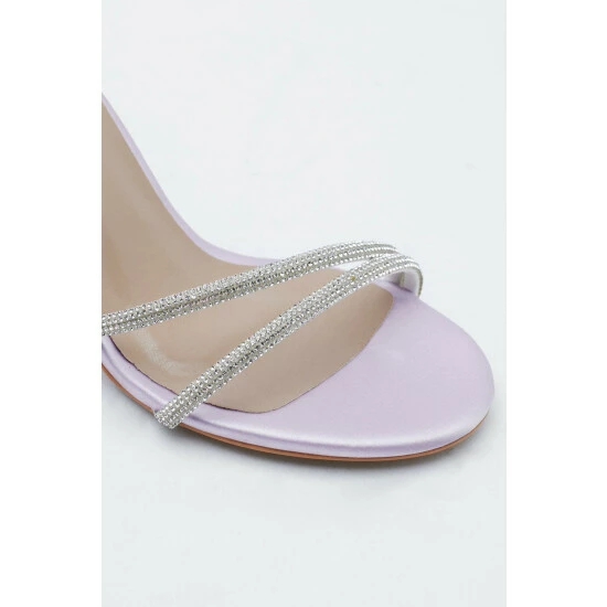 NastyGal Satin Diamante Strap Open Toe Heels For Female - Image 4