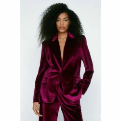 NastyGal Tailored Velvet Blazer For Female