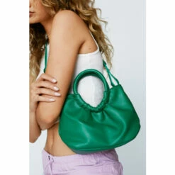 NastyGal Faux Leather Rouched Cross Body Bag For Female