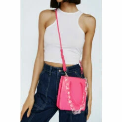 NastyGal Faux Leather Chain Detail Bag For Female