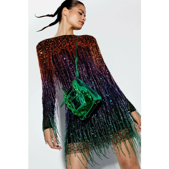 NastyGal Chunky Chain Mini Duo Bag For Female - Image 2