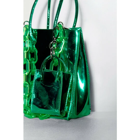 NastyGal Chunky Chain Mini Duo Bag For Female - Image 4