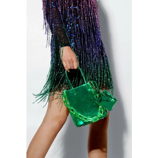 NastyGal Chunky Chain Mini Duo Bag For Female - Image 5