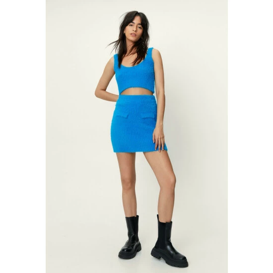 NastyGal Cropped Knit Fluffy Bralette For Female - Image 2