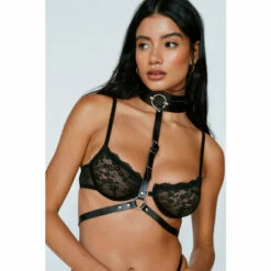 NastyGal Faux Leather Ring Detail Body Harness For Female