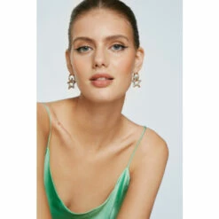 NastyGal Recycled Gold Plated Metal Diamante Star Earrings For Female