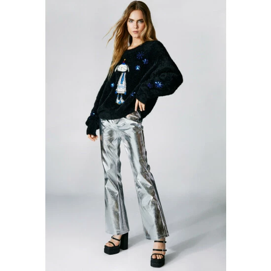 NastyGal Will Broome Applique Crew Neck Jumper For Female - Image 2