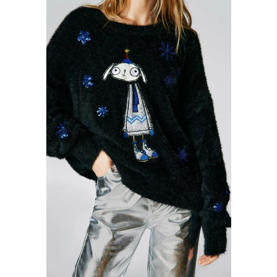 NastyGal Will Broome Applique Crew Neck Jumper For Female - Image 4