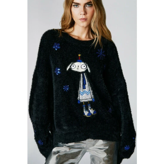 NastyGal Will Broome Applique Crew Neck Jumper For Female - Image 5