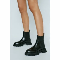 NastyGal Real Leather Chunky Chelsea Boot For Female