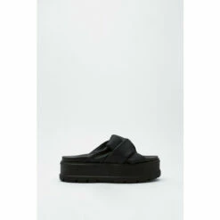 NastyGal Faux Leather Chunky Weave Flatform Mules For Female