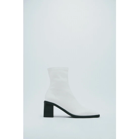 NastyGal Faux Leather Square Toe Ankle Sock Boots For Female - Image 3