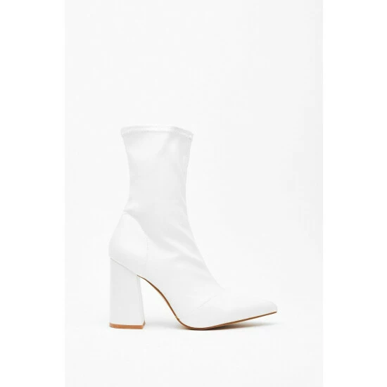 NastyGal Ridin' High Faux Leather Sock Boots For Female - Image 2