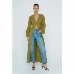 NastyGal Petite Premium Button Down Maxi Top For Female