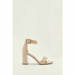 NastyGal 2 Part Block Faux Leather Heels For Female