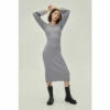 NastyGal Knitted Flare Sleeve Bodycon Midi Dress For Female