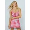 NastyGal Blurred Floral Print Lace Trim Mini Dress For Female