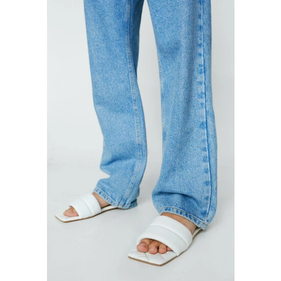 NastyGal Leather Padded Square Toe Mules For Female - Image 2