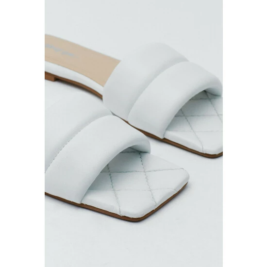 NastyGal Leather Padded Square Toe Mules For Female - Image 4