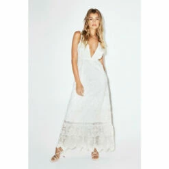NastyGal Lace Plunge Maxi Dress For Female