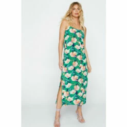 NastyGal Floral Strappy Midi Slip Dress For Female