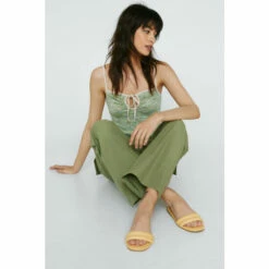 NastyGal Faux Leather Padded Double Strap Mules For Female