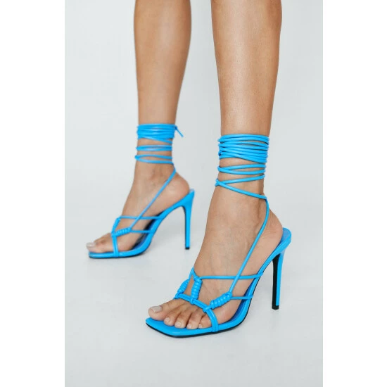 NastyGal Detailed Tie Up Strappy Heels For Female - Image 2